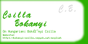 csilla bokanyi business card